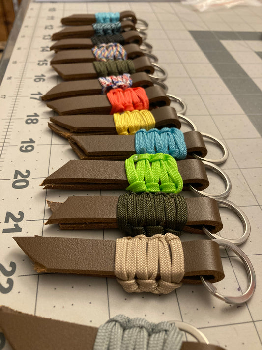 Leather and Paracord Keychain